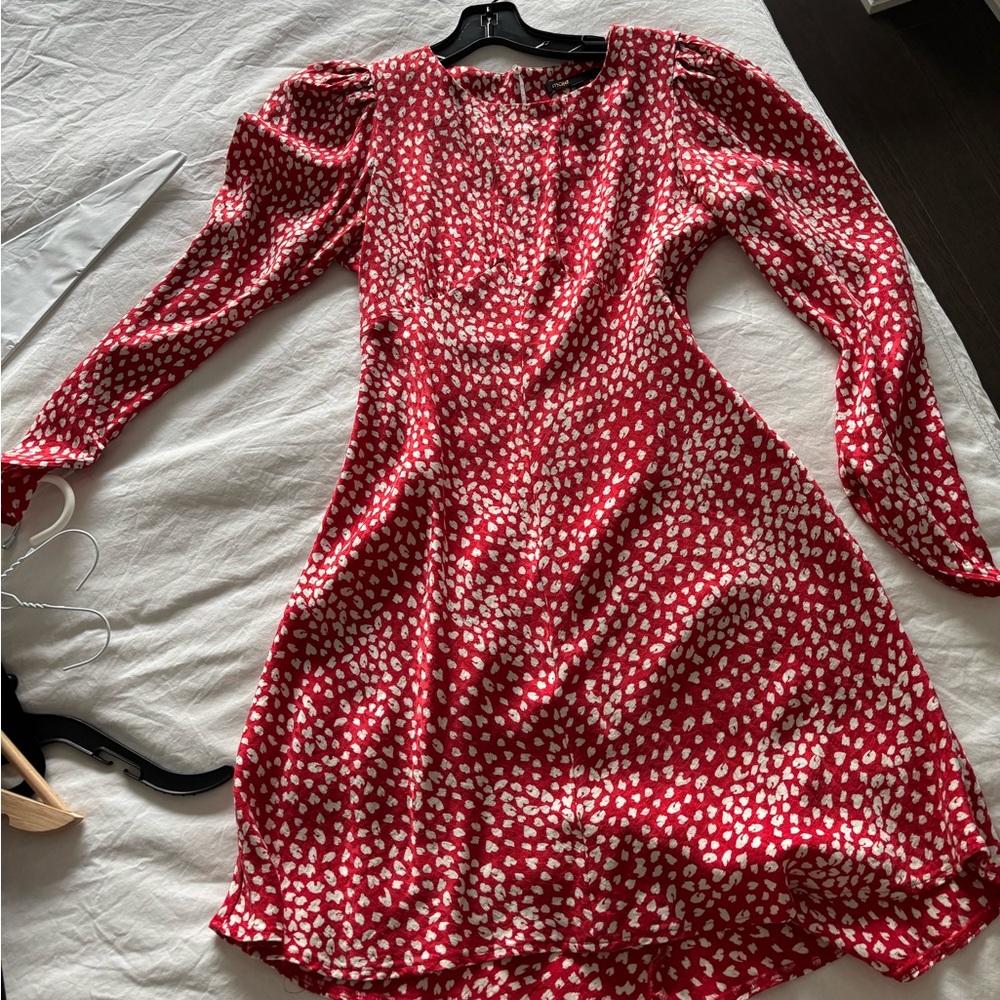 Maje Red and White Heart Print dress